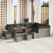 Set Divano da Giardino con cuscino 13 pcs Grigio polyrattan 3362833