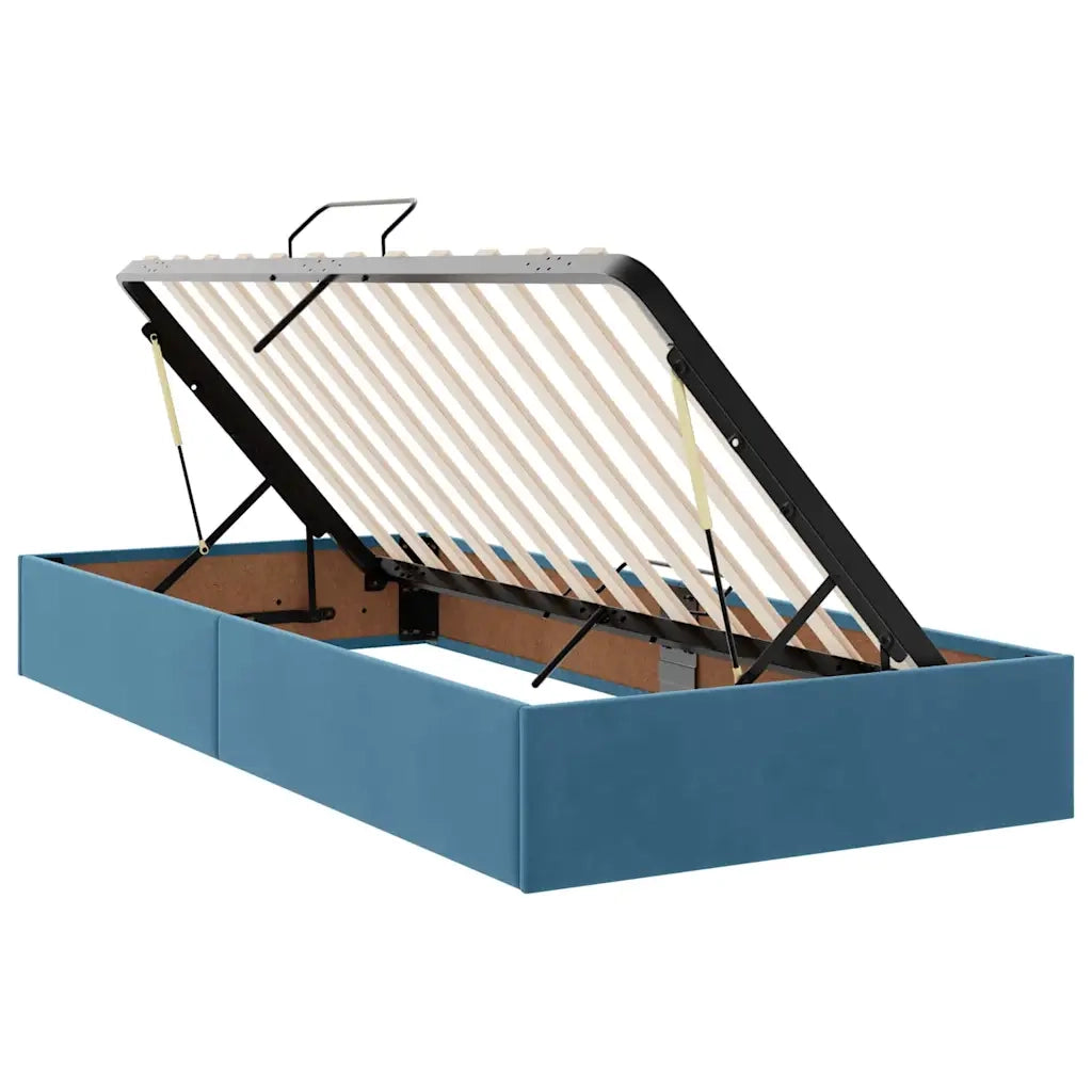 Letto con Contenitore Blu Scuro 90 x 200 cm Velluto