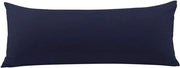 Copri cuscino per cuscino e cuscino di testa, blu marino, 51 x 122 cm, microfibra liscia con chiusura a zip