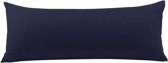 Copri cuscino per cuscino e cuscino di testa, blu marino, 51 x 122 cm, microfibra liscia con chiusura a zip