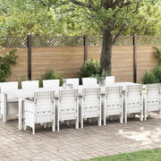 Set da Pranzo per Giardino 13 pcs Bianco Rattan Polt