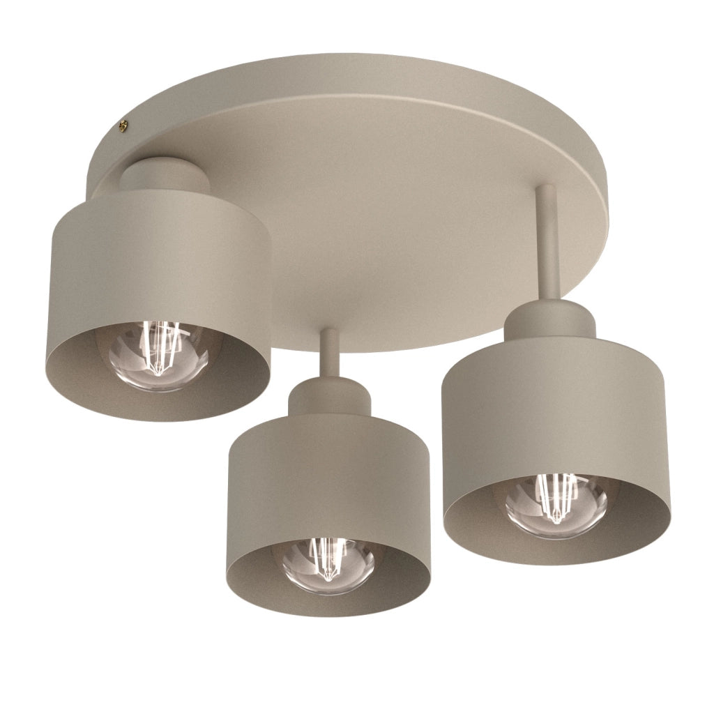 Lampada da soffitto moderna Parkla 3xE27 beige acciaio
