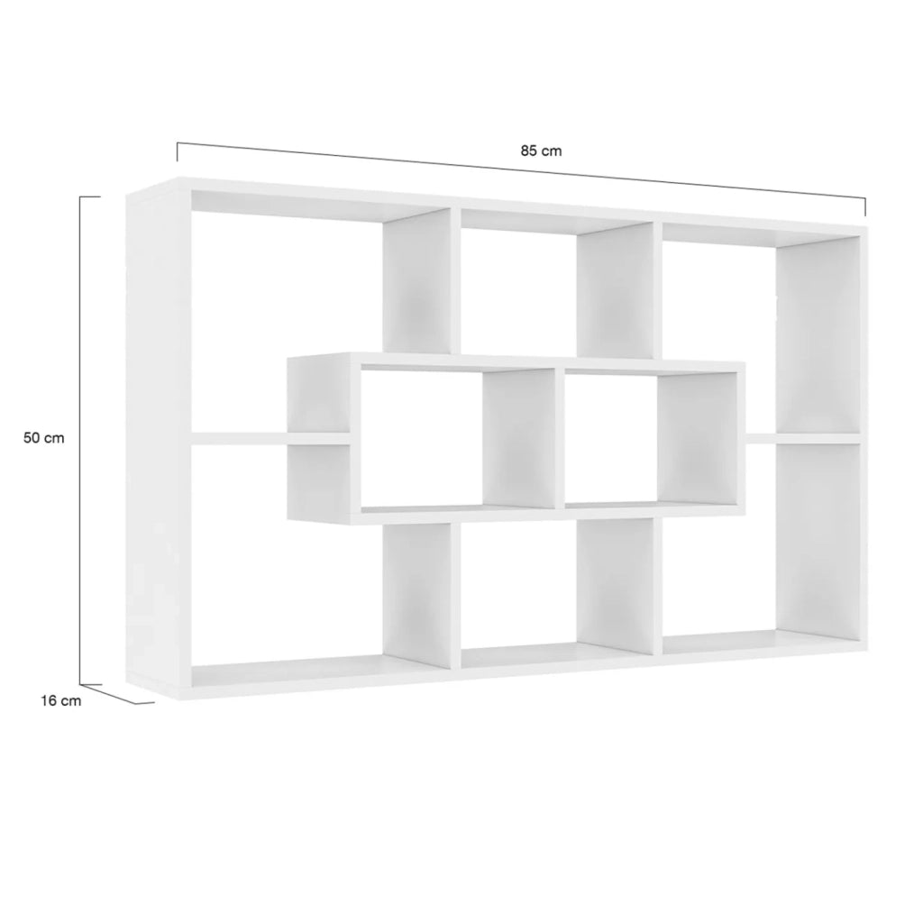 IDMarket - Estantería mural COLETTE con 8 compartimentos blancos