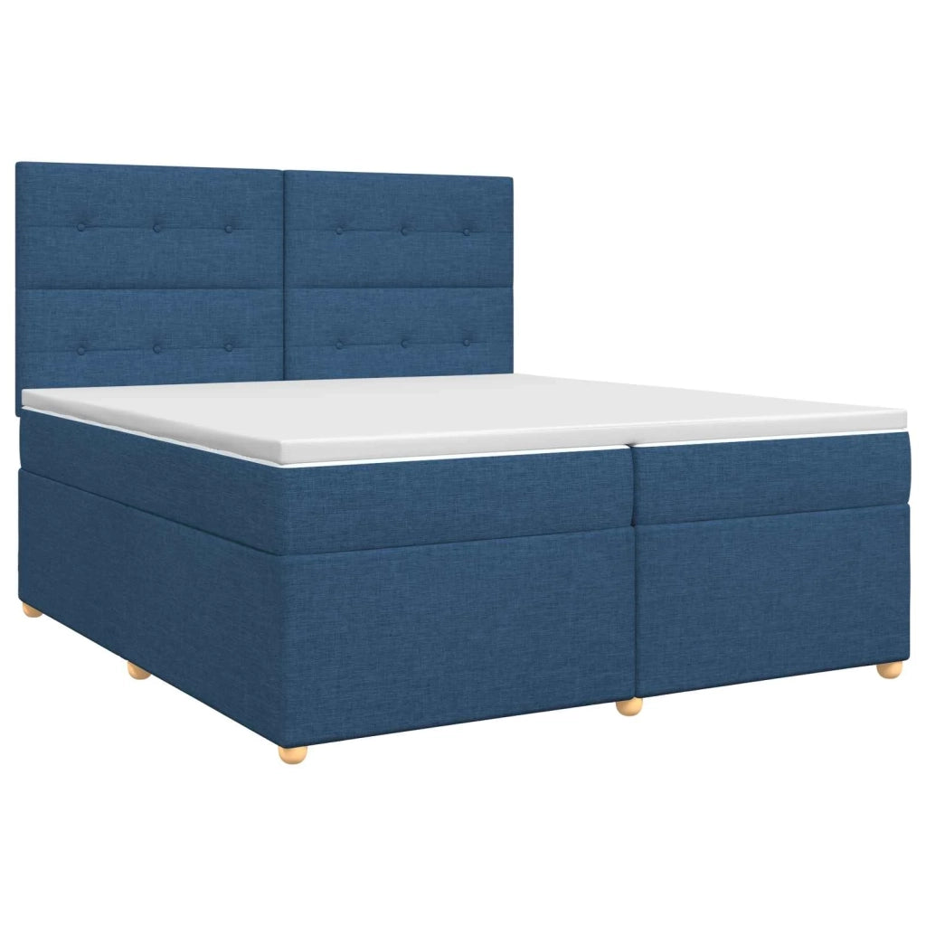 Letto box spring con materasso Blu 200 x 200 cm Tessuto 3453969