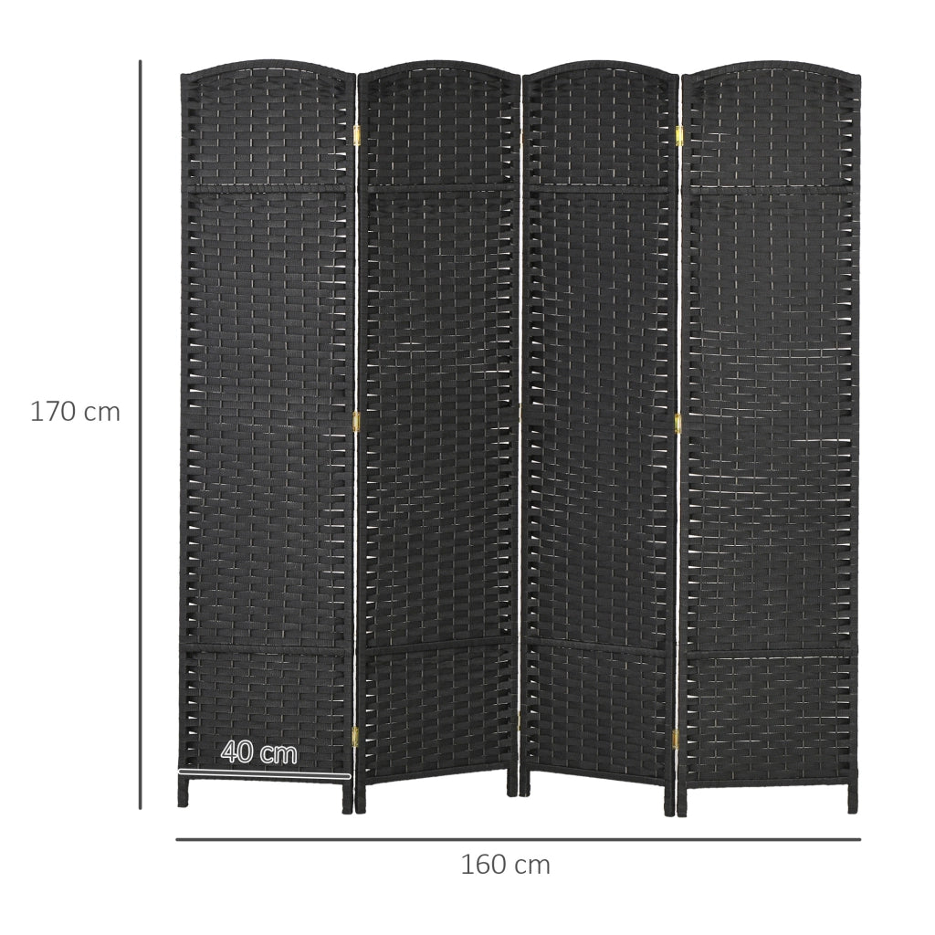 Biombo Separatore 4 Pannelli ¨C Minimal ¨C 160x170 cm Nero