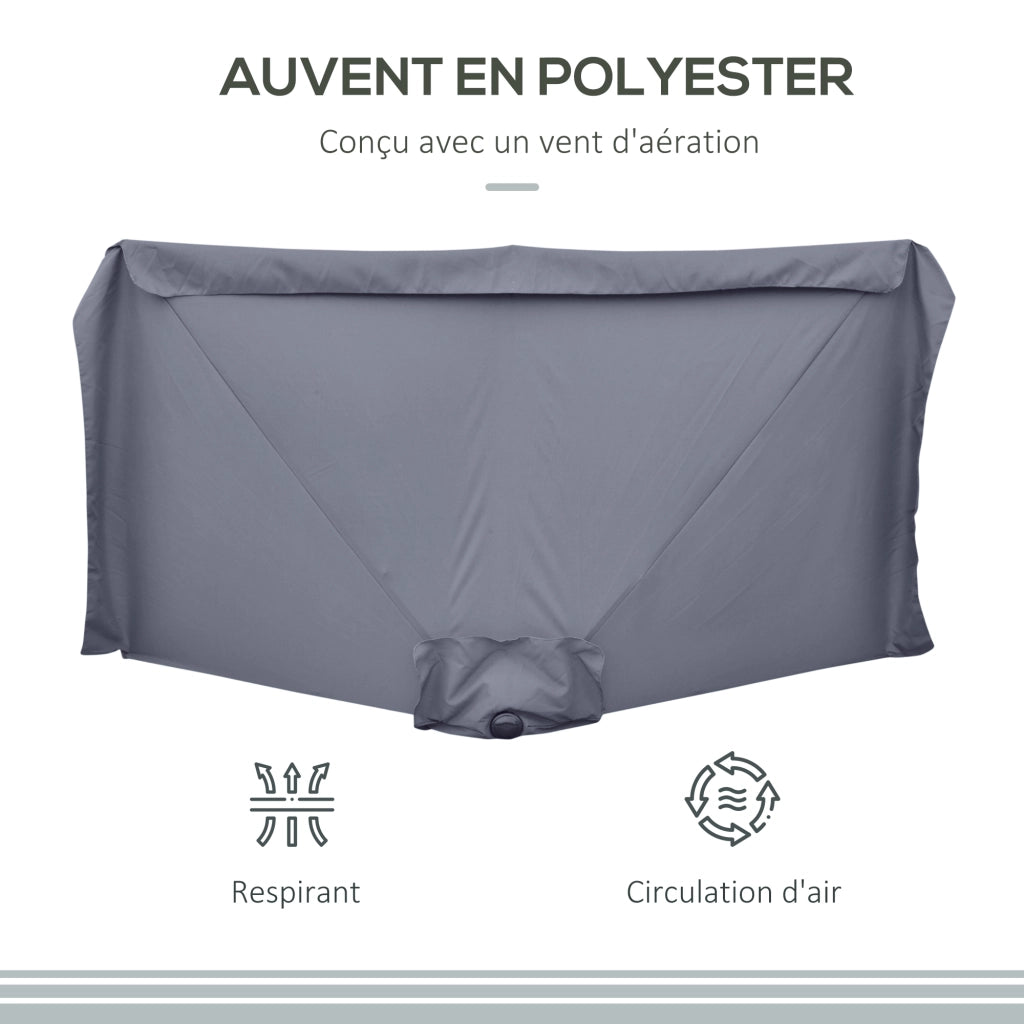 Parasole da balcone ¨C Minimal ¨C grigio metallo 230x130x249 cm