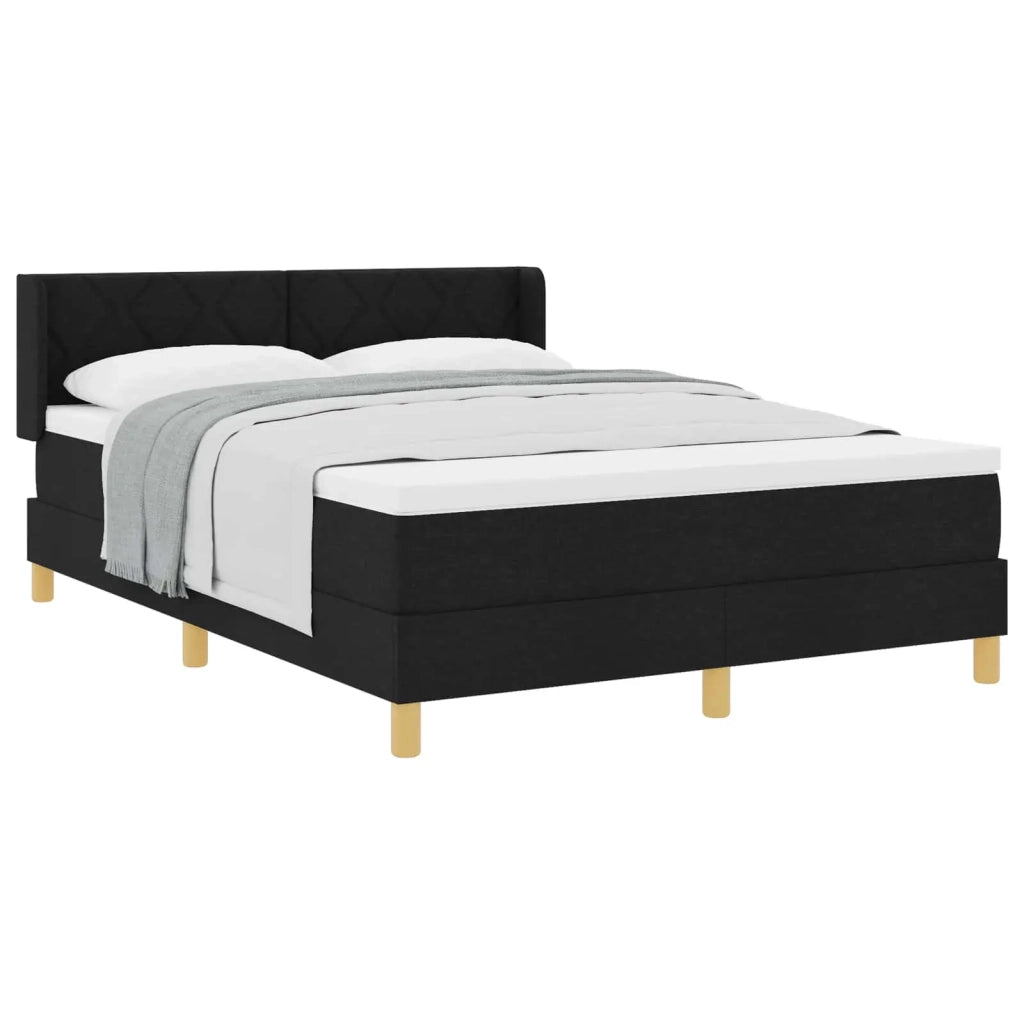 Letto a molle con materasso Nero 200 x 160 cm Poliestere