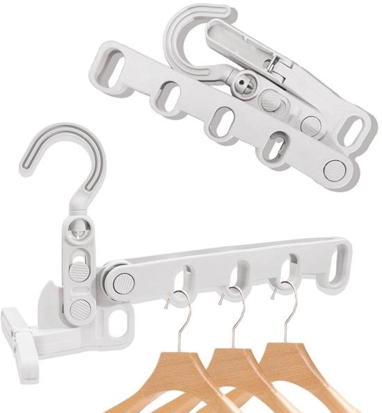Hanger per abbigliamento pieghevole - 2 pezzi - 360 gradi girevole - 360 gr - hanger per capi d'abbigliamento pieghevole