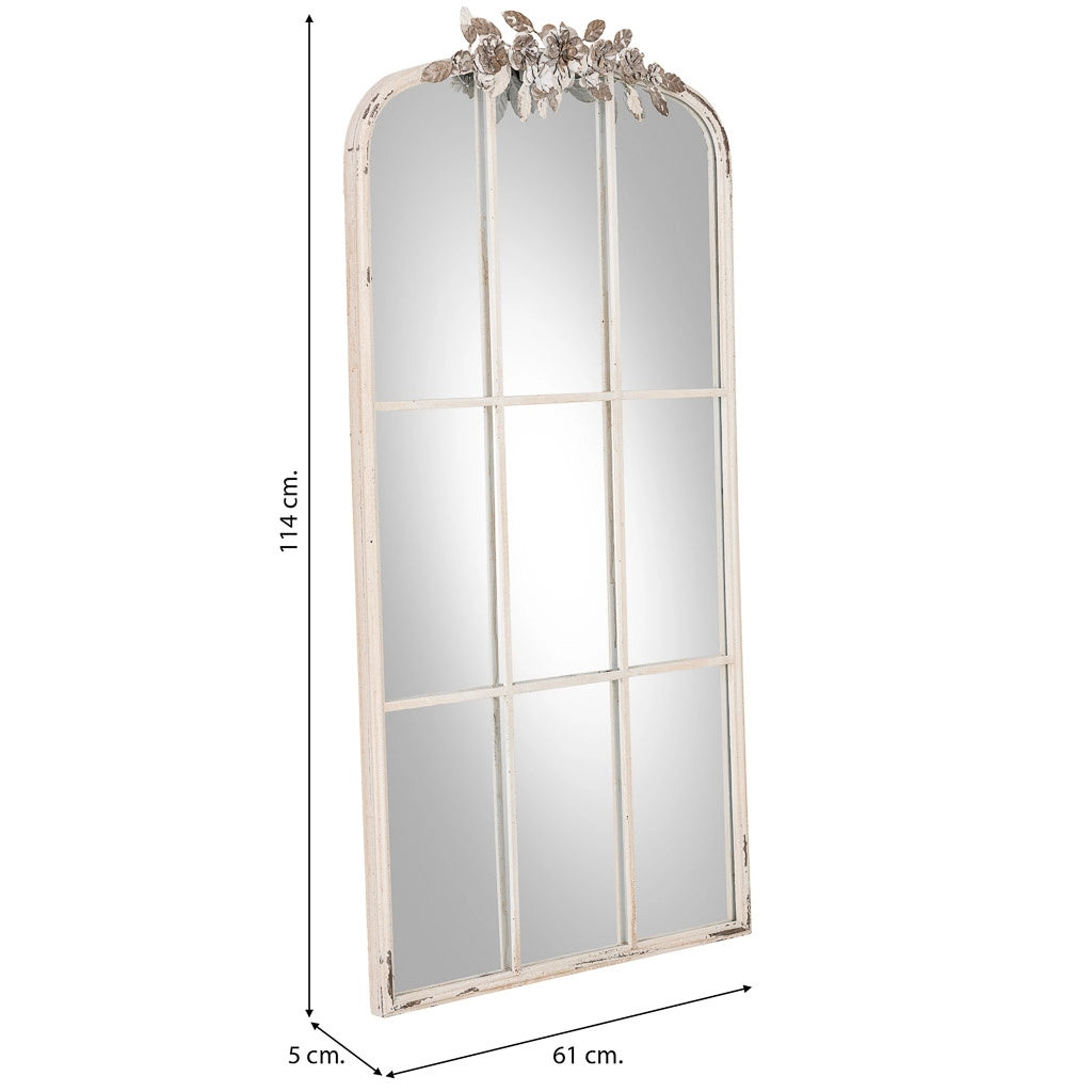 Specchio in legno bianco 61x5x114h cm