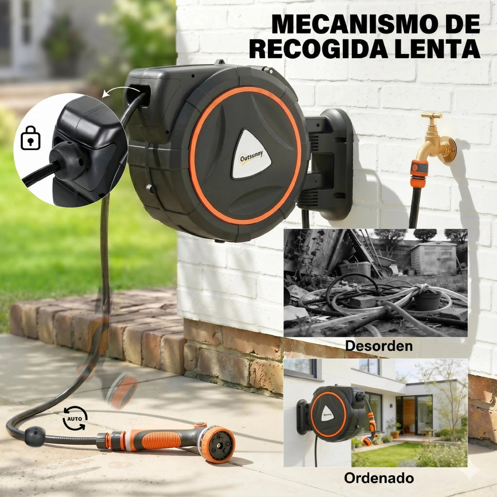 Avvolgitubo Automatico Retrattile 23+2m ¨C Xylo ¨C 12 Modi Spruzzo Arancione