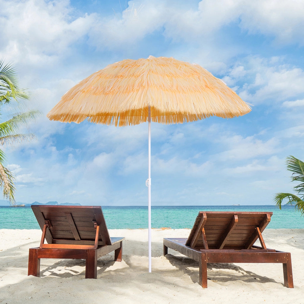 Ombrellone da Spiaggia Inclinabile ¨C Xylo ¨C Poliestere Beige 1.6x2m