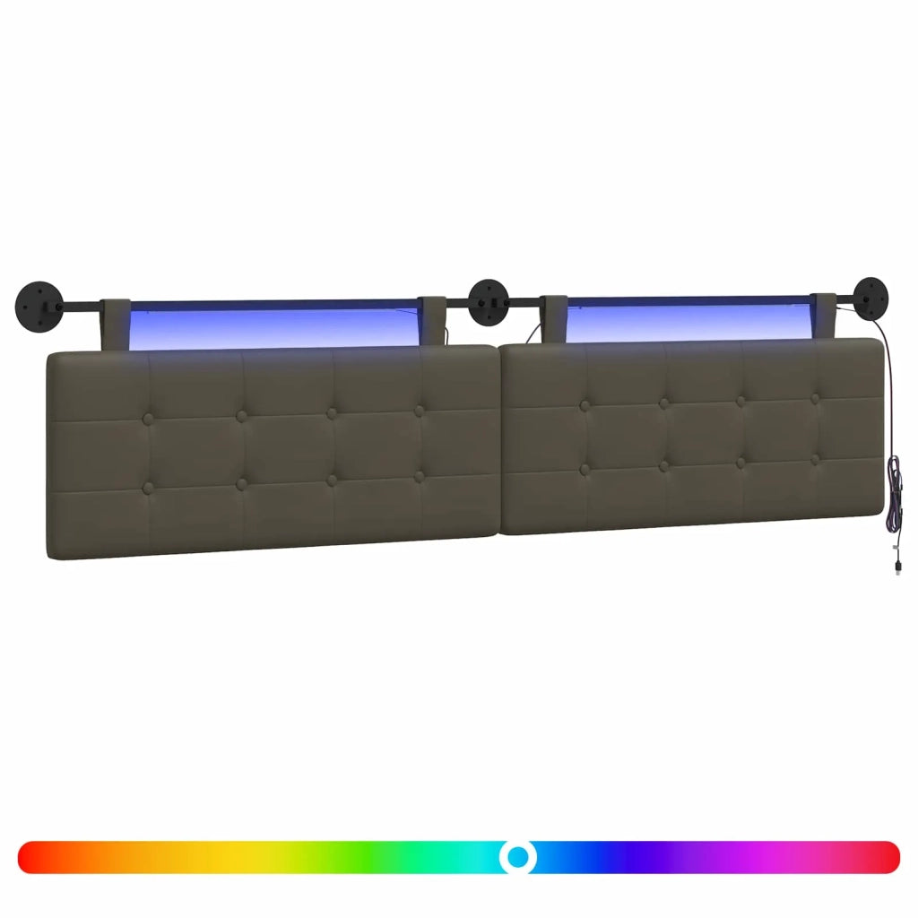 Testiera sospesa Con luce LED Grigio Similpelle 3424506