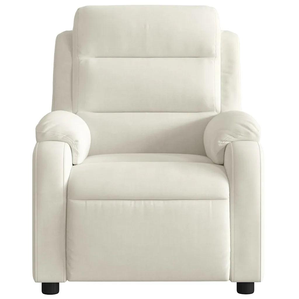Poltrona | Sedia Relax Reclinabile Crema in Velluto