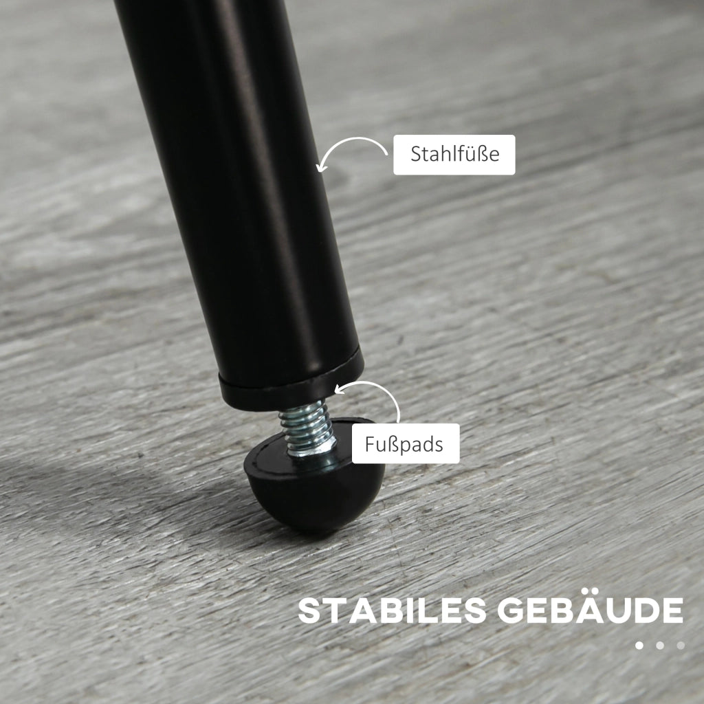 Set 2 Sedie da Pranzo Imbottite con Rivestimento in Tessuto e Gambe in Metallo ¨C Minimal ¨C Cremewei?