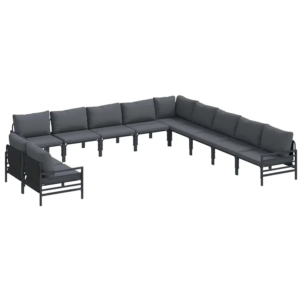 Set Divano da Giardino con cuscino Antracite Acciaio