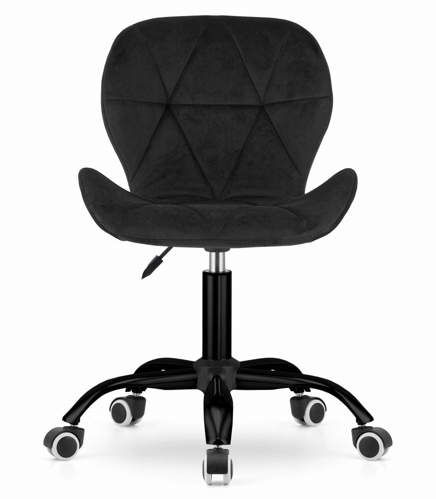 Sedia girevole Valora NOTO in velluto nero ergonomica per ufficio