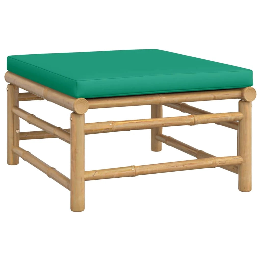 Set di mobili da giardino per esterni 8 pezzi con cuscini bambù verde 02_0017769