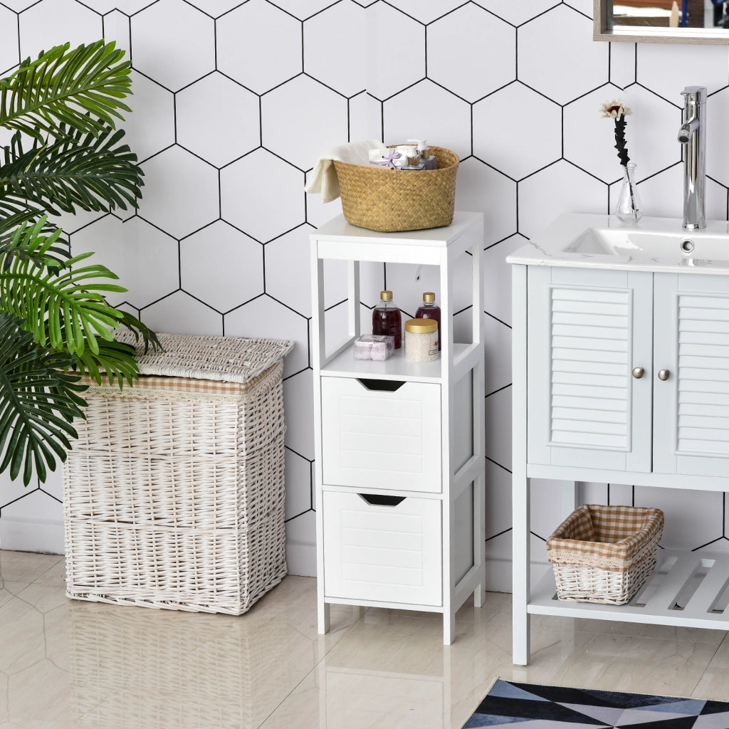 Mobile Bagno con Anta e Cassetti ¨C Minimal ¨C Bianco 30x30x89 cm