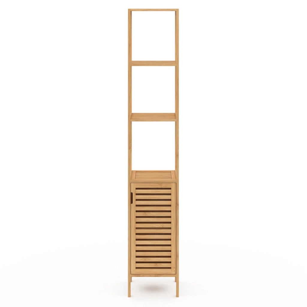 IDMarket - Mueble de baño de 1 puerta de bambú BEA