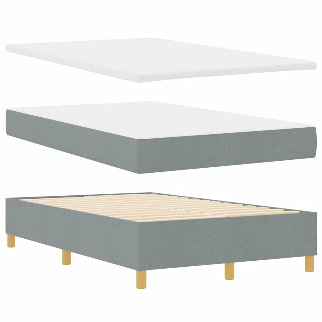Letto a Sorgente LED Grigio chiaro 120 x 200 cm Tessuto 3343012