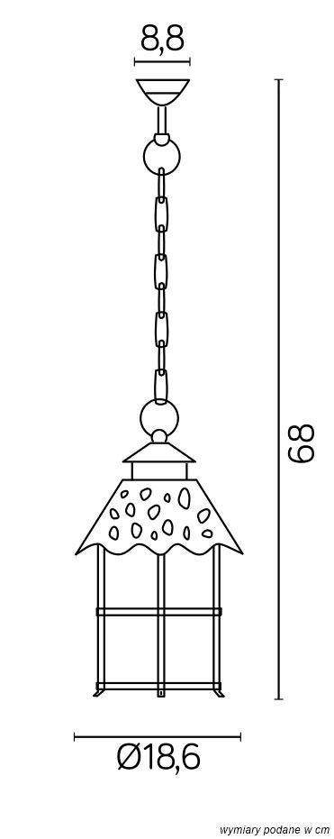 Lampada sospesa esterno retro SU-MA Toledo E27 nera IP23