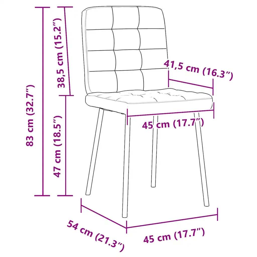 Sedie da Pranzo 2 pz Nere in Velluto 4101086