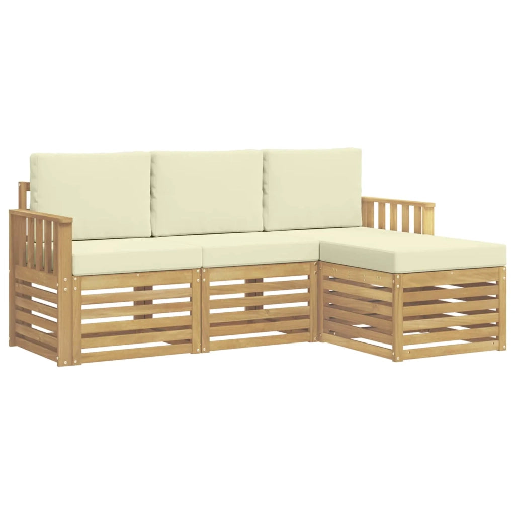 Set di divani da esterno 4 pcs Bianco e Crema 3391625