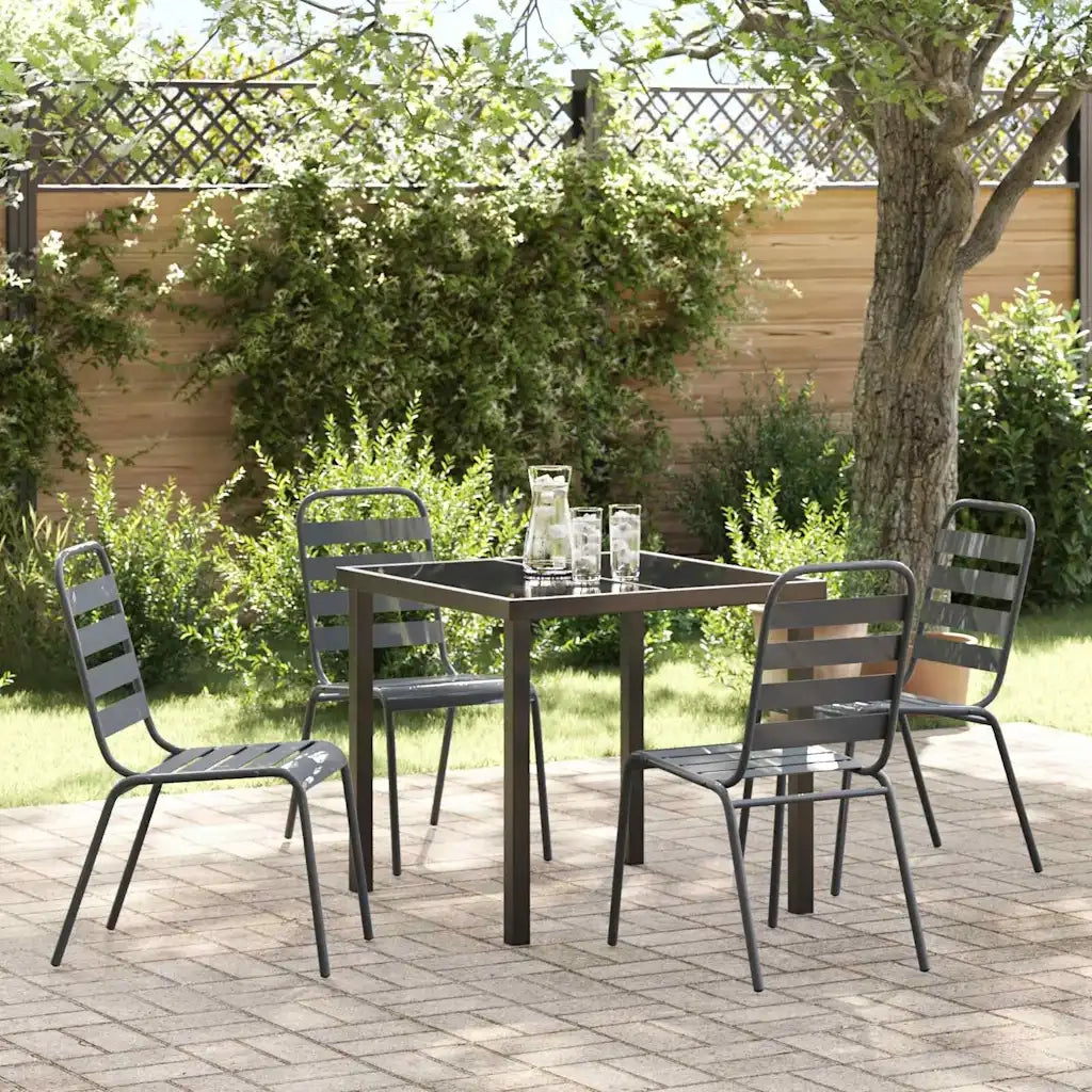 Set da Pranzo per Giardino 5 pcs Antracite
