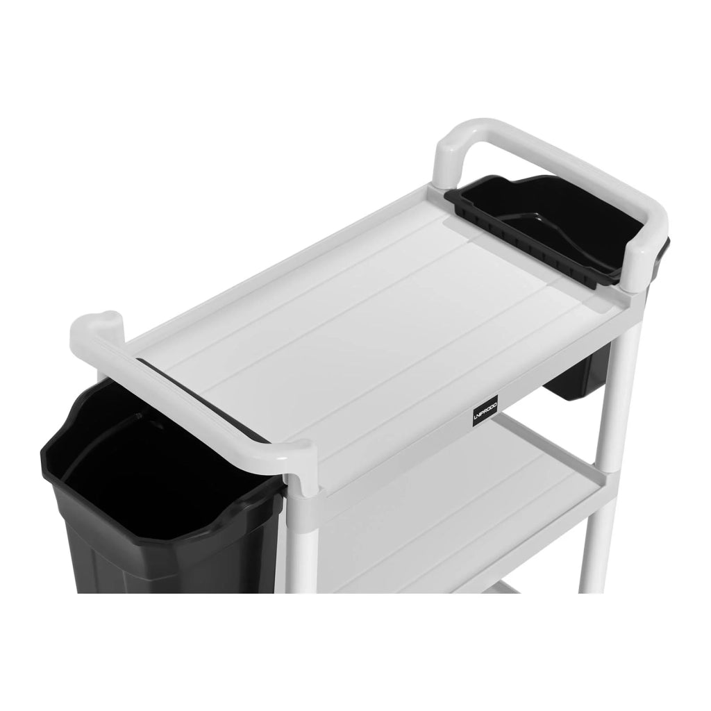 Carrello di servizio per hotel portata 150 kg 2 contenitori in alluminio 14_0005908