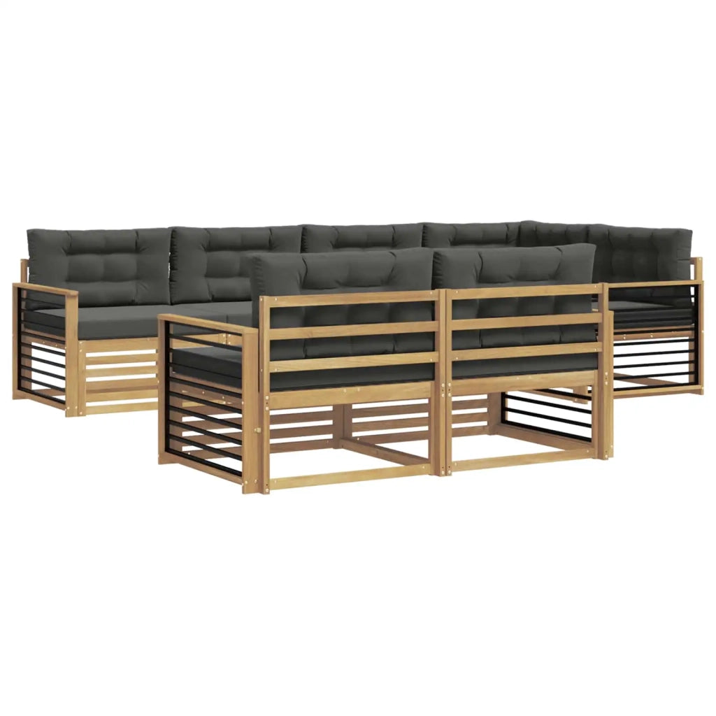 Set di divani da esterno 7 pz Bianco e Antracite Poliestere 3390657