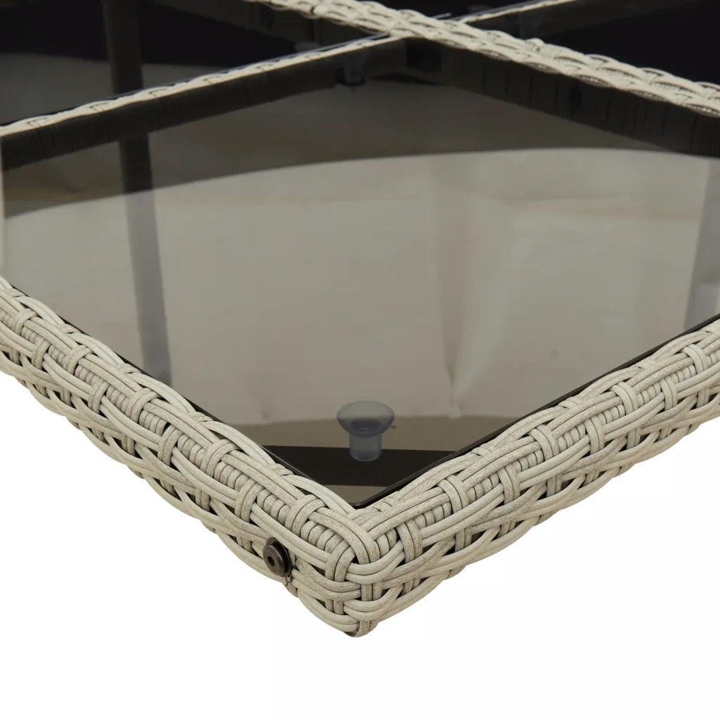 Set da Pranzo da Giardino 15 pz con Cuscini Grigio Polyrattan 3277762