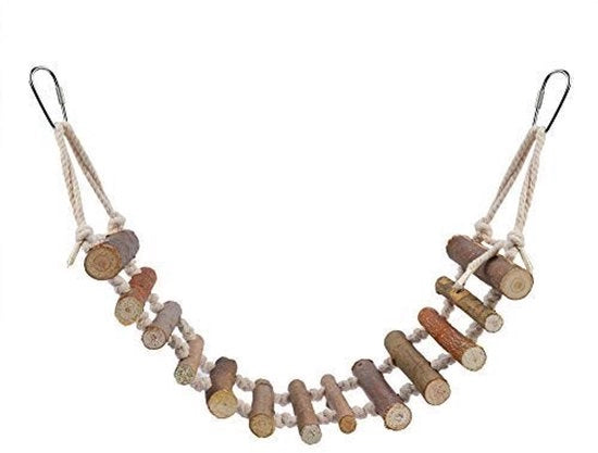 Scale aerea per uccelli con ponte di osservazione - Accessori per gabbie - Dimensioni 61 x 10 cm
