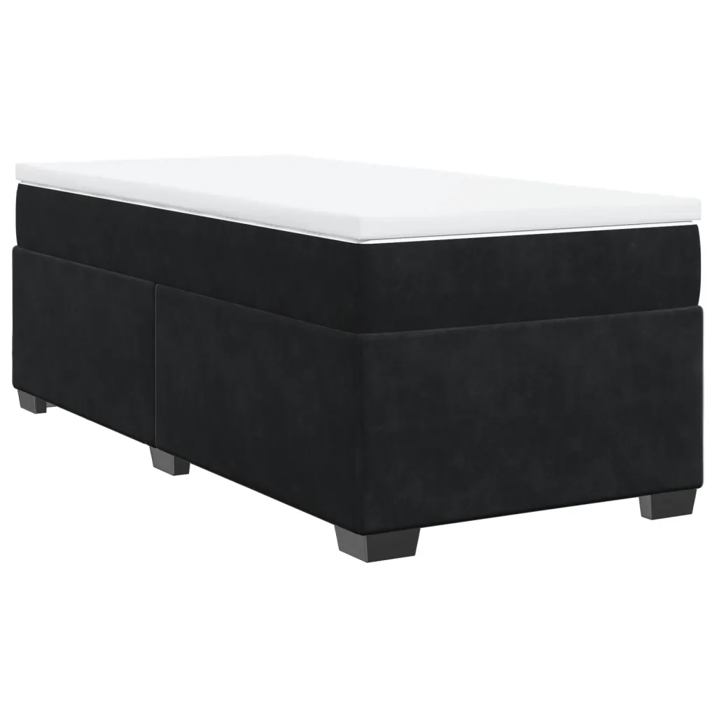 Giroletto a Molle con Materasso Nero 90x190 cm in Velluto 3285253