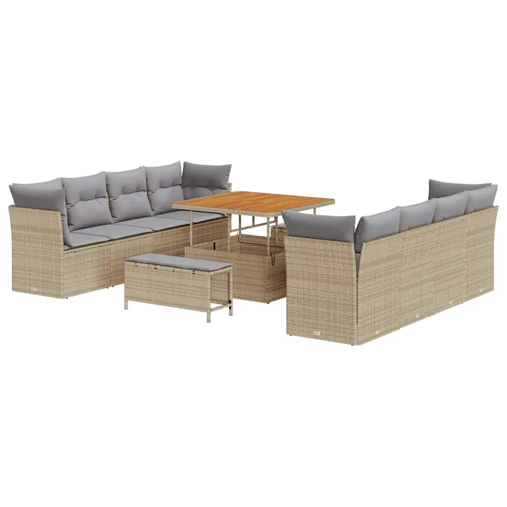 Set Divano da Giardino 11 pcs Beige polyrattan 3361467