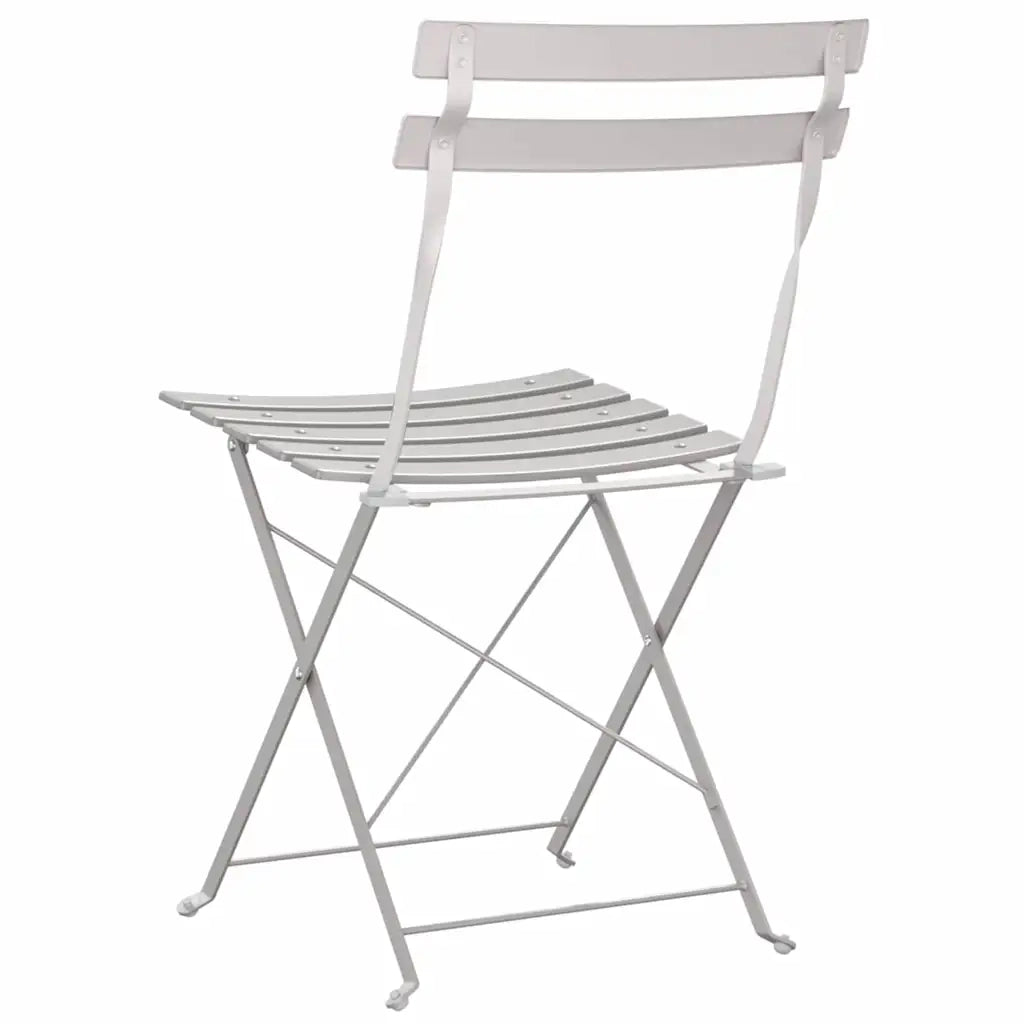 Sedia Pieghevole da Giardino 2 pcs Beige 42 x 46 x 82cm Metallo 42002959