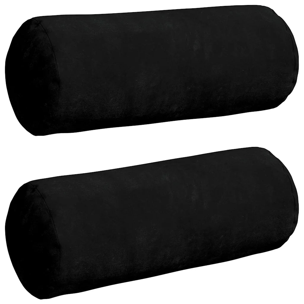Cuscini a rullo 2 pcs Nero Ø 15 x 40 cm Tessuto in Microfibra 42014300