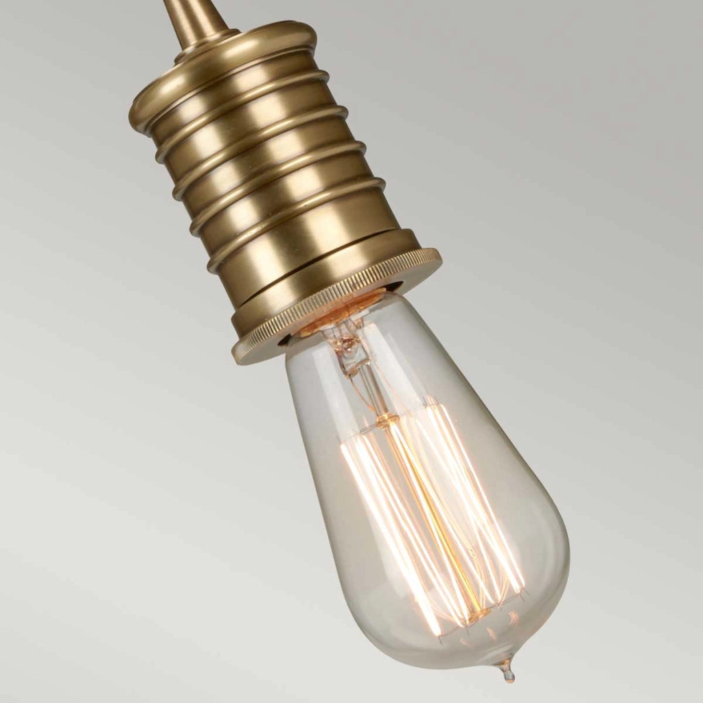 Lampada a sospensione retro ottone anticato E27 Elstead