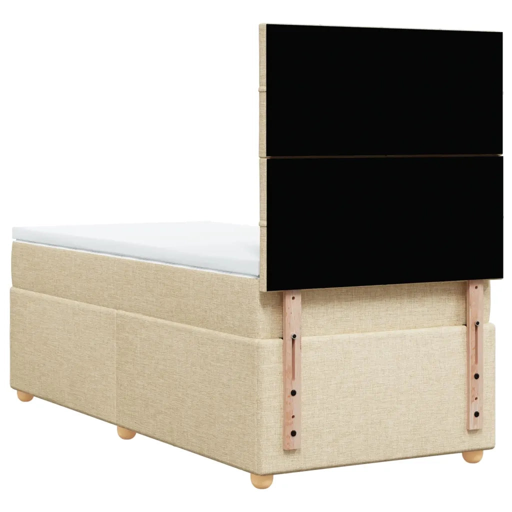 Giroletto a Molle con Materasso Crema 90x200 cm inTessuto