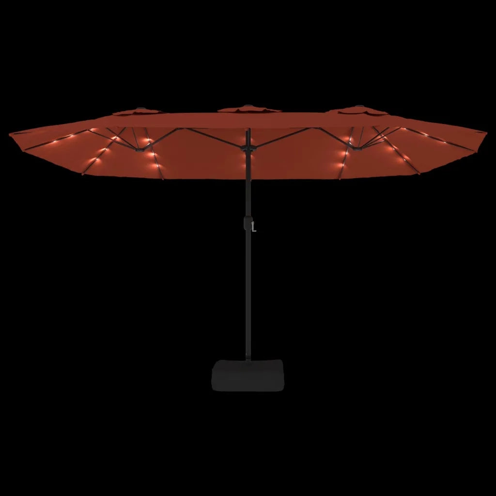 Ombrello | Parasolne a Doppia Testa con LED Terracotta 449x265 cm