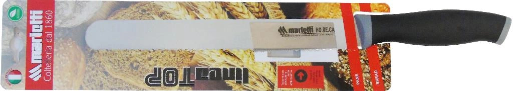 Coltello per pane con manico nero lama da 24 cm marietti