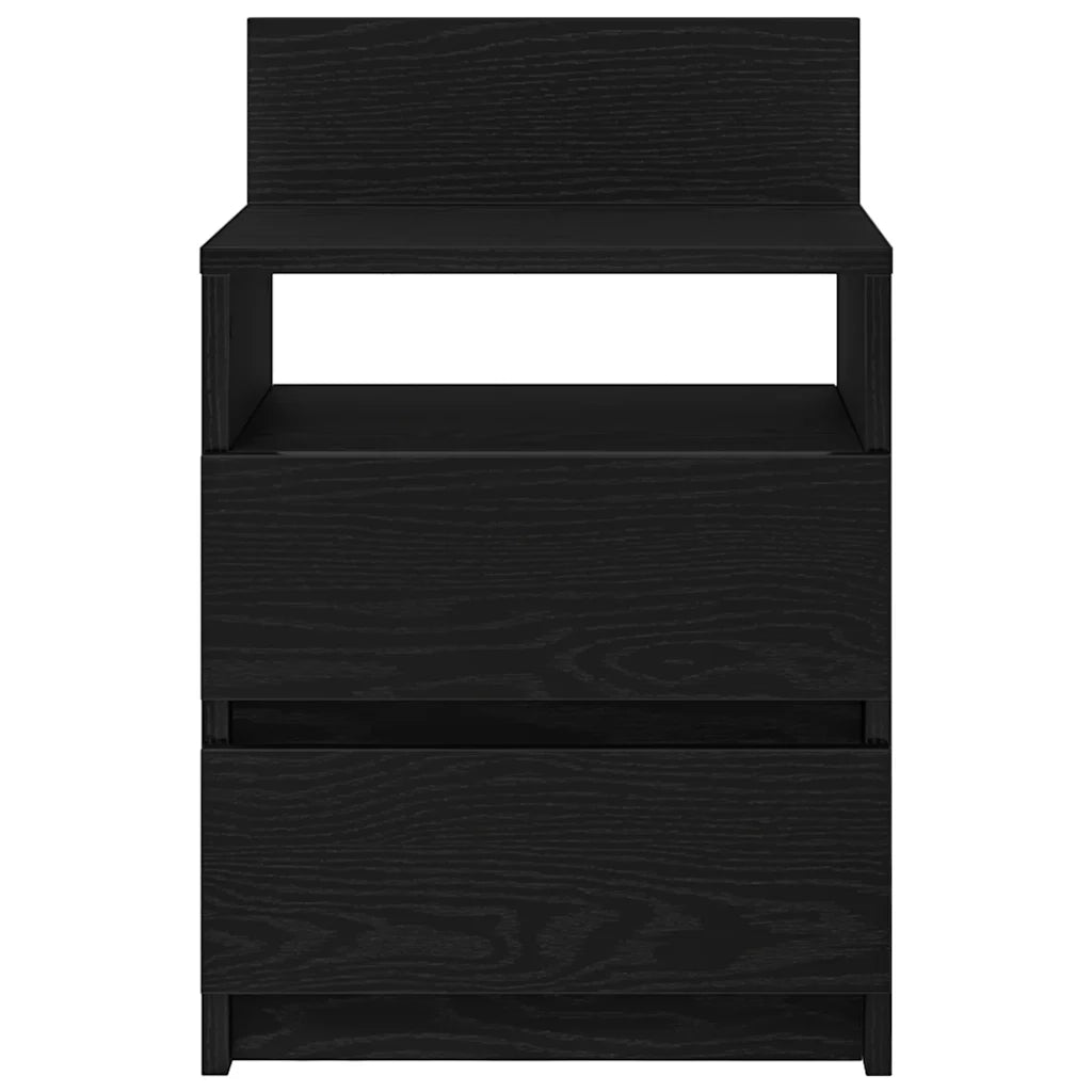 Comodino con 2 Cassetti Nero 40x33x60 cm 858562