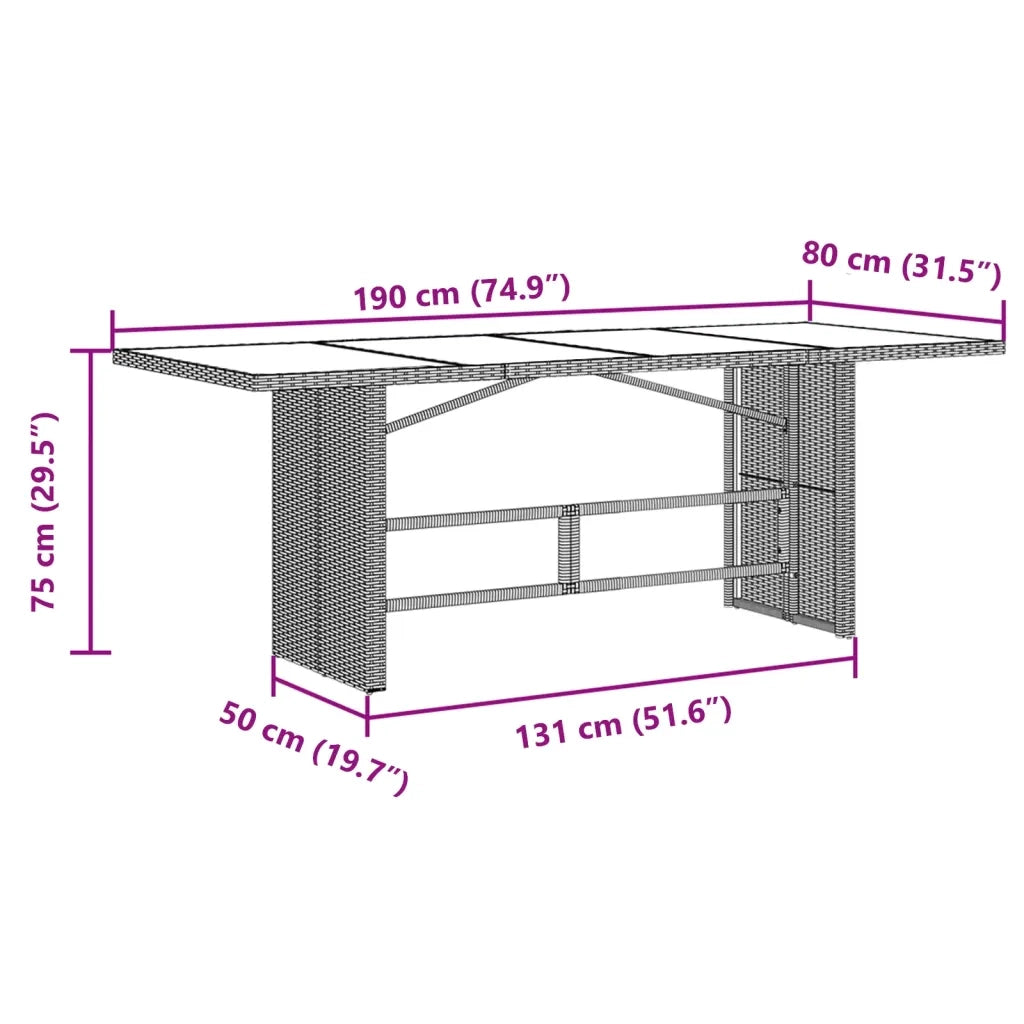 Set Bistrò da Giardino 7 pz con Cuscini in Polyrattan Marrone 3276921