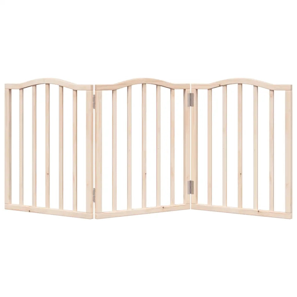 Cancello per Cani Pieghevole 3 Pannelli 150 cm Legno di Pioppo 352204