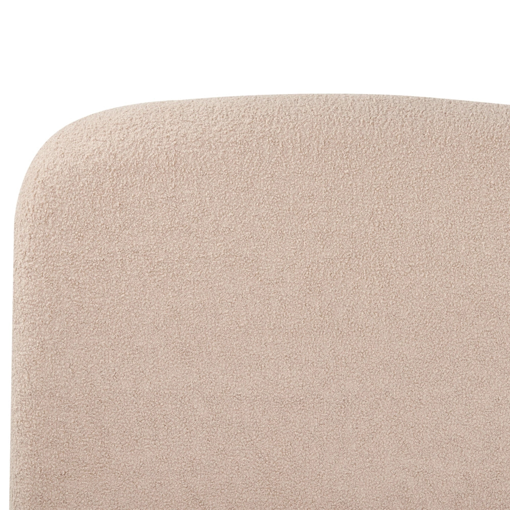Letto contenitore Beige Boucle Poliestere Tessuto 180 x 200 cm Design moderno e minimalista