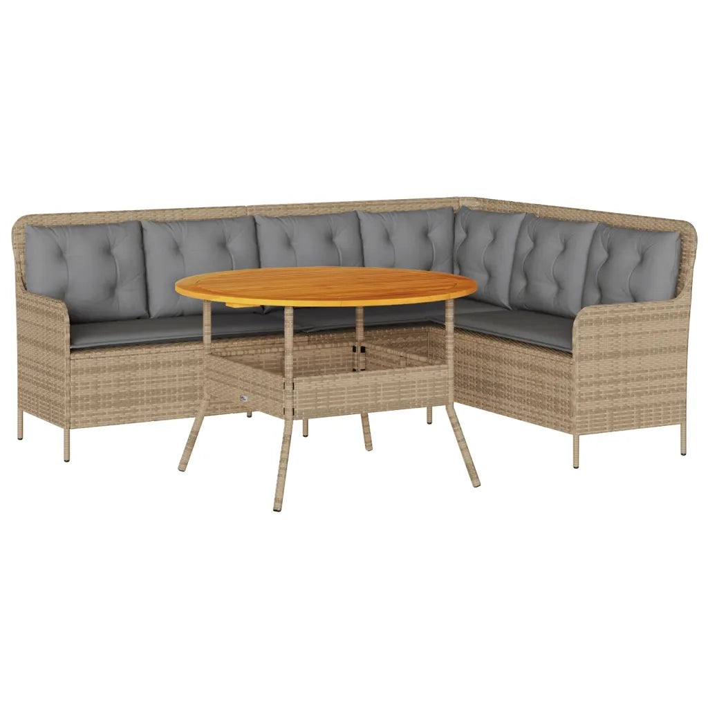 Set Divani da Giardino 2 pz con Cuscini Beige in Polyrattan 3262093