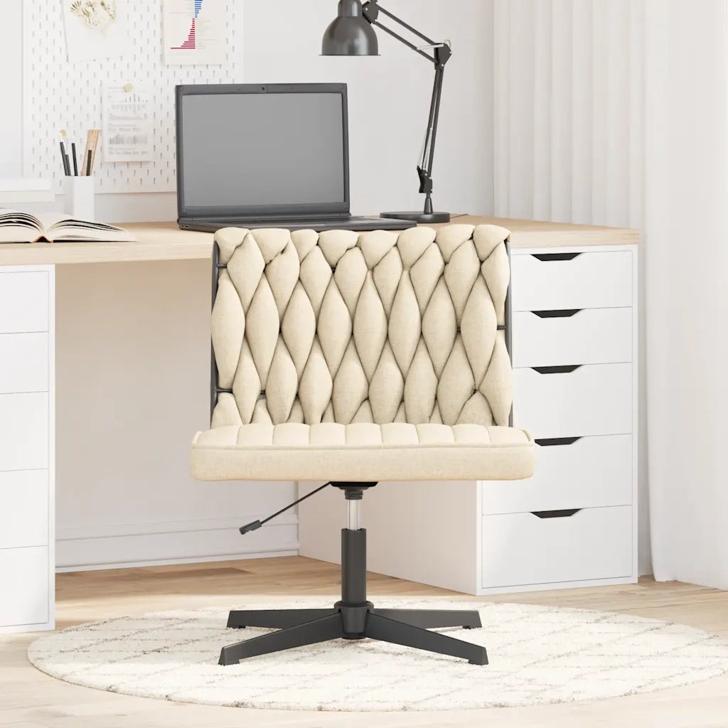 Sedia da Ufficio Girevole Crema in Tessuto 4105403