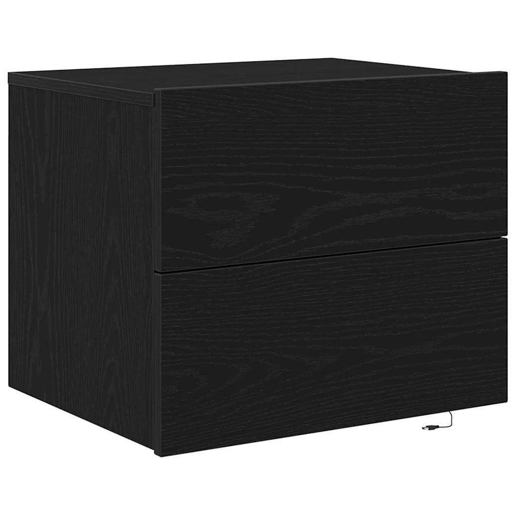 Armadio da Notte con cassetto 2 pcs Rovere Nero 50 x 39 x 41 cm 863077