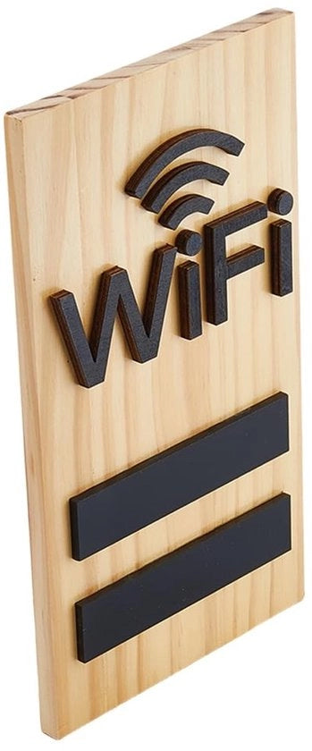 Tavolo Wi-Fi in Legno con Strisce Acriliche Etichettabili