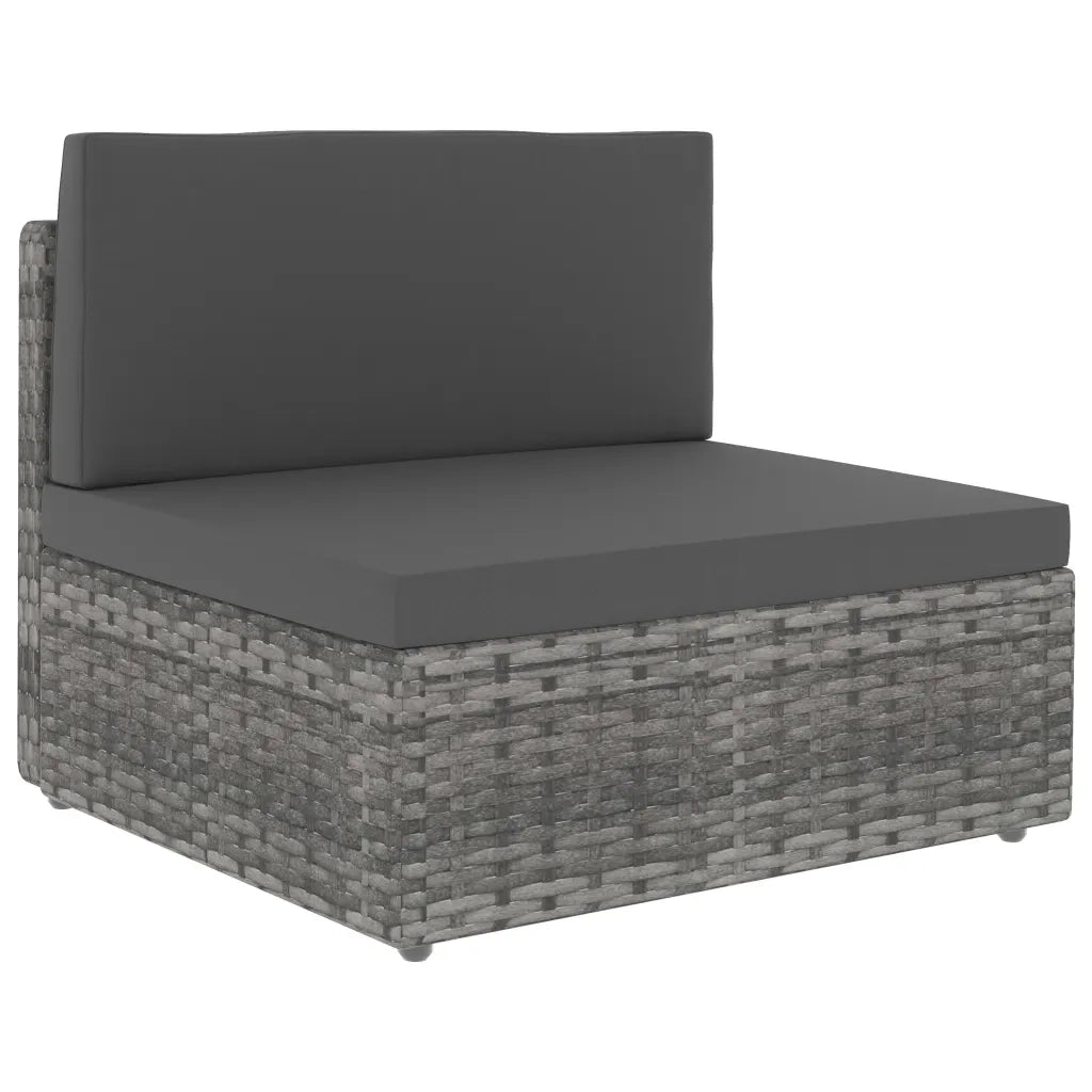 Divano Modulare a 2 Posti in Polyrattan Grigio 49524