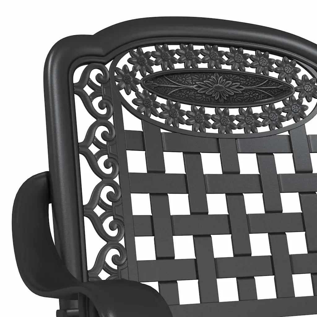 Set di Tavolo da Giardino 3 pcs Nero Alluminio pressofuso 3334725